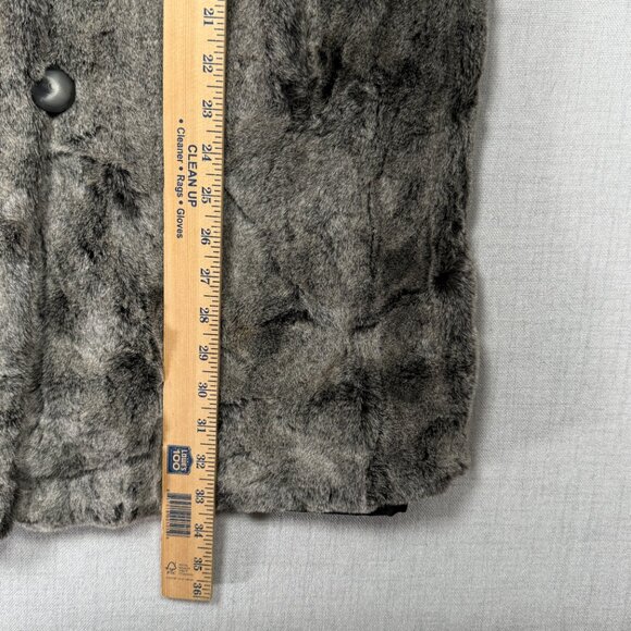 Vintage Dennis Basso Faux Fur Coat Gray Button Front Long Sleeve USA Size S - Picture 7 of 11